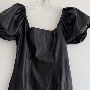BCBGeneration Black Faux Leather mini dress with Back Zip